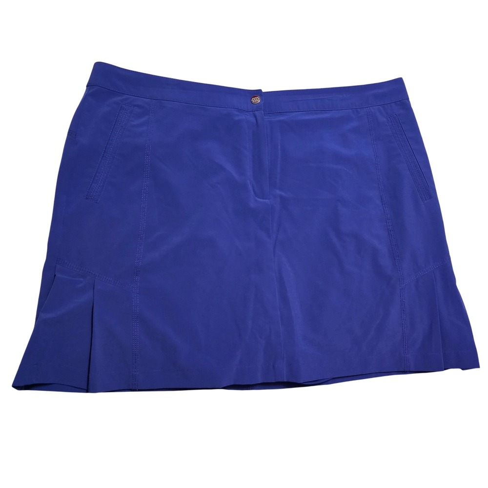 Chicos Zenergy Golf Skort Womens 3 Blue Activewear Pleated Athletic Skirt Shorts